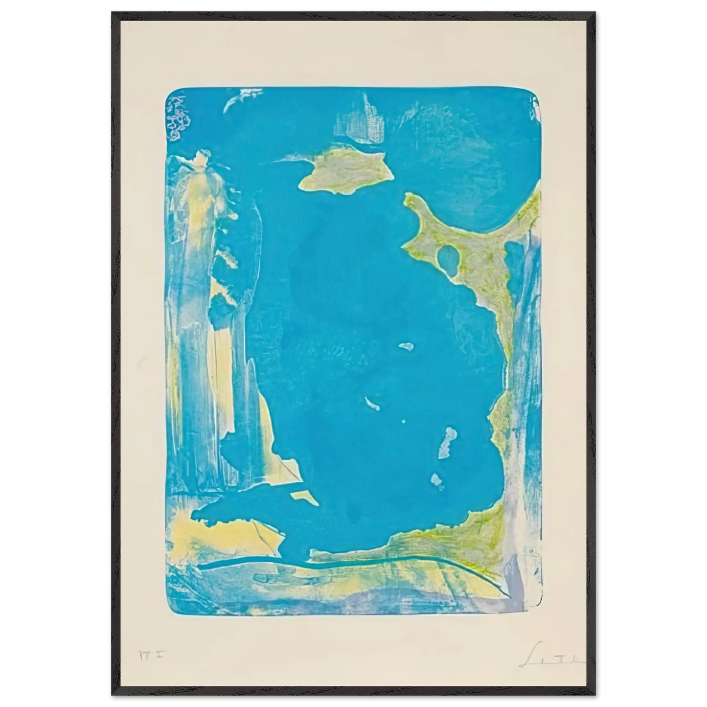 Helen Frankenthaler - Reflections IV - 1995 Wall art - 60x80 cm / 24x32 Inches - Premium Wooden Framed Poster With Fine Art Paper - White frame