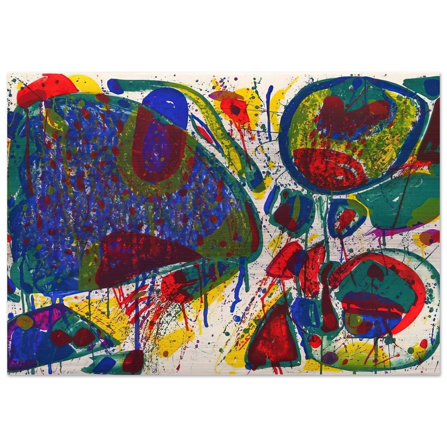 Variant III  from Bright Jade Ghost  - Sam Francis Brushed Aluminum Print - 70x100 cm / 28x40 inches | Sam Francis Aluminum Print | Sam Francis Prints