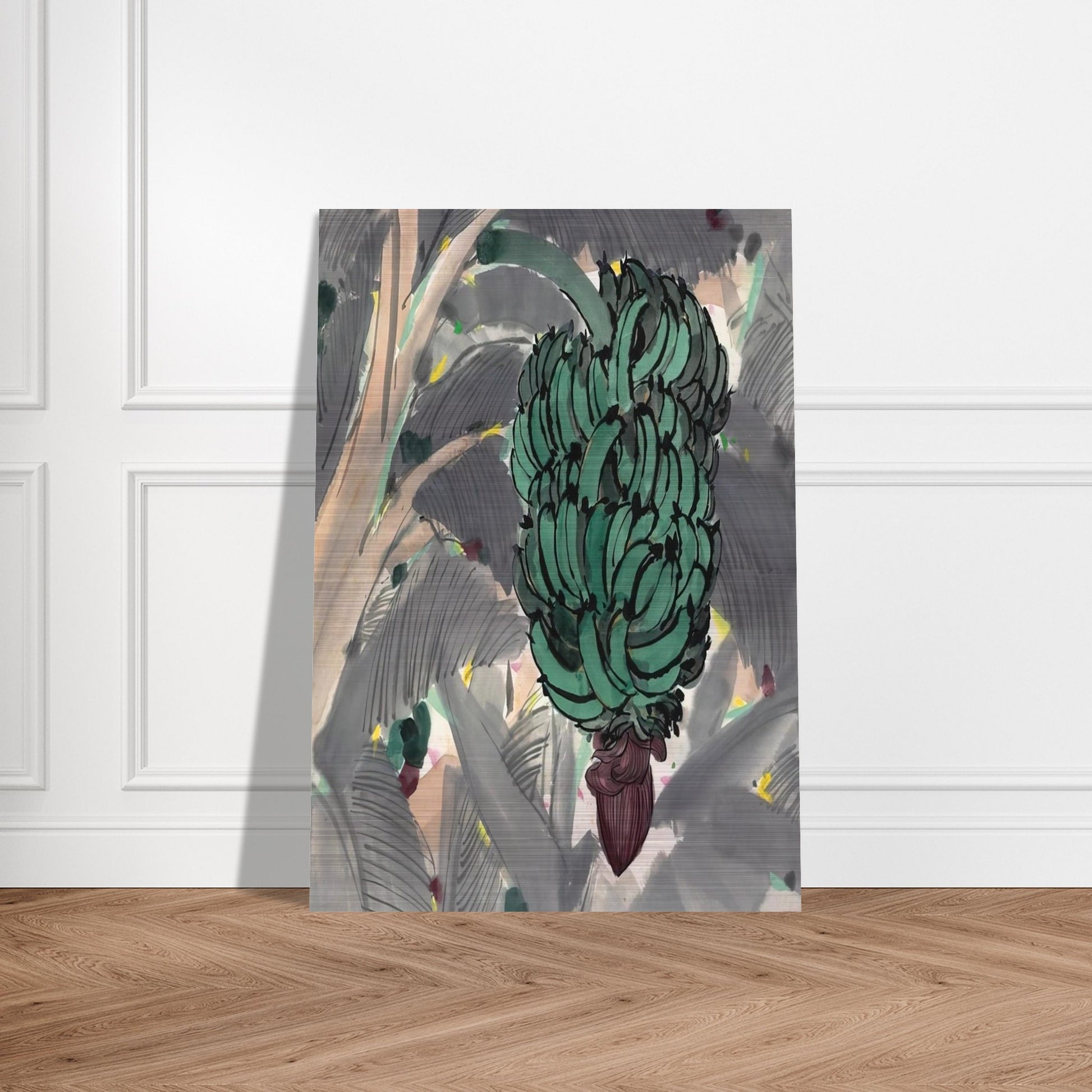 A Banana Garden Of Xishuangbanna - 1978 - Wu Guanzhong Brushed Aluminum Print - 70x100 cm / 28x40 inches | Wu Guanzhong Aluminum Print | Wu Guanzhong Prints