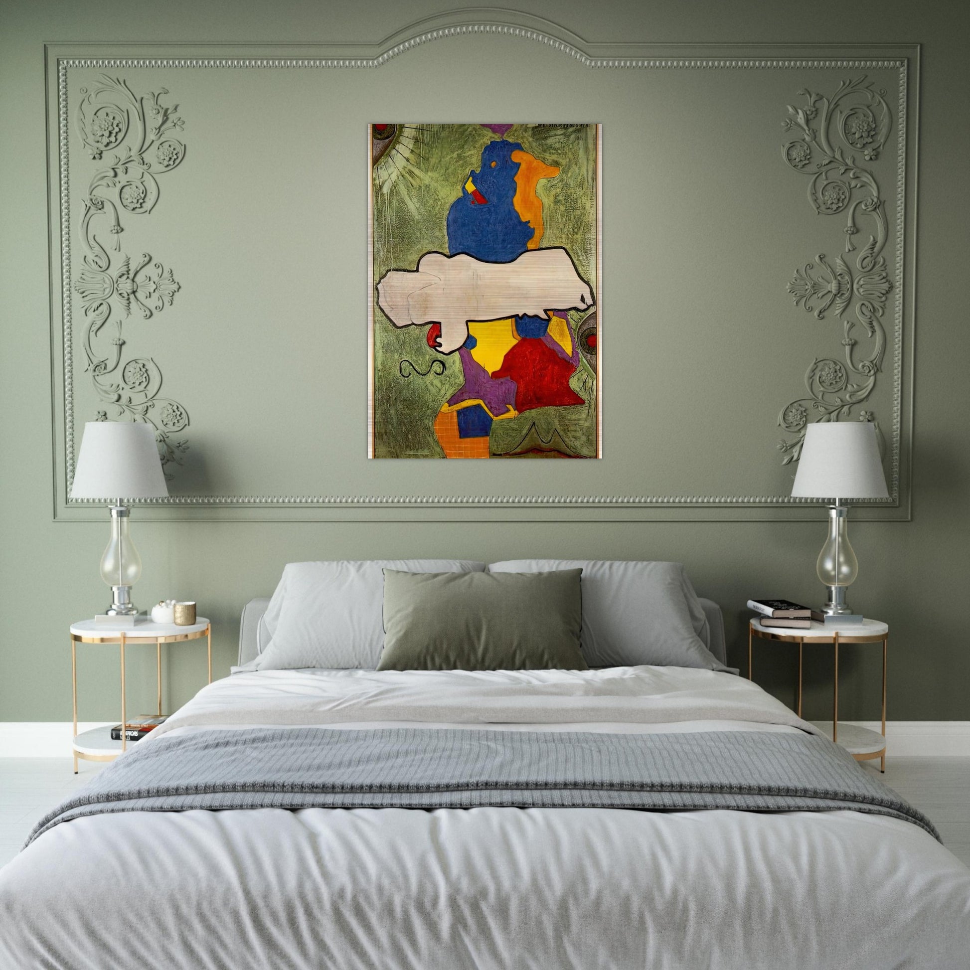 GREEN ANGEL - Jasper Johns Brushed Aluminum Print - 70x100 cm / 28x40 inches | Jasper Johns Aluminum Print | Jasper Johns Prints