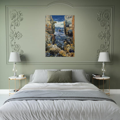 The South Gorge, Appledore, Isles of Shoals - Childe Hassam Brushed Aluminum Print - 70x100 cm / 28x40 inches | Childe Hassam Aluminum Print | Childe Hassam Prints