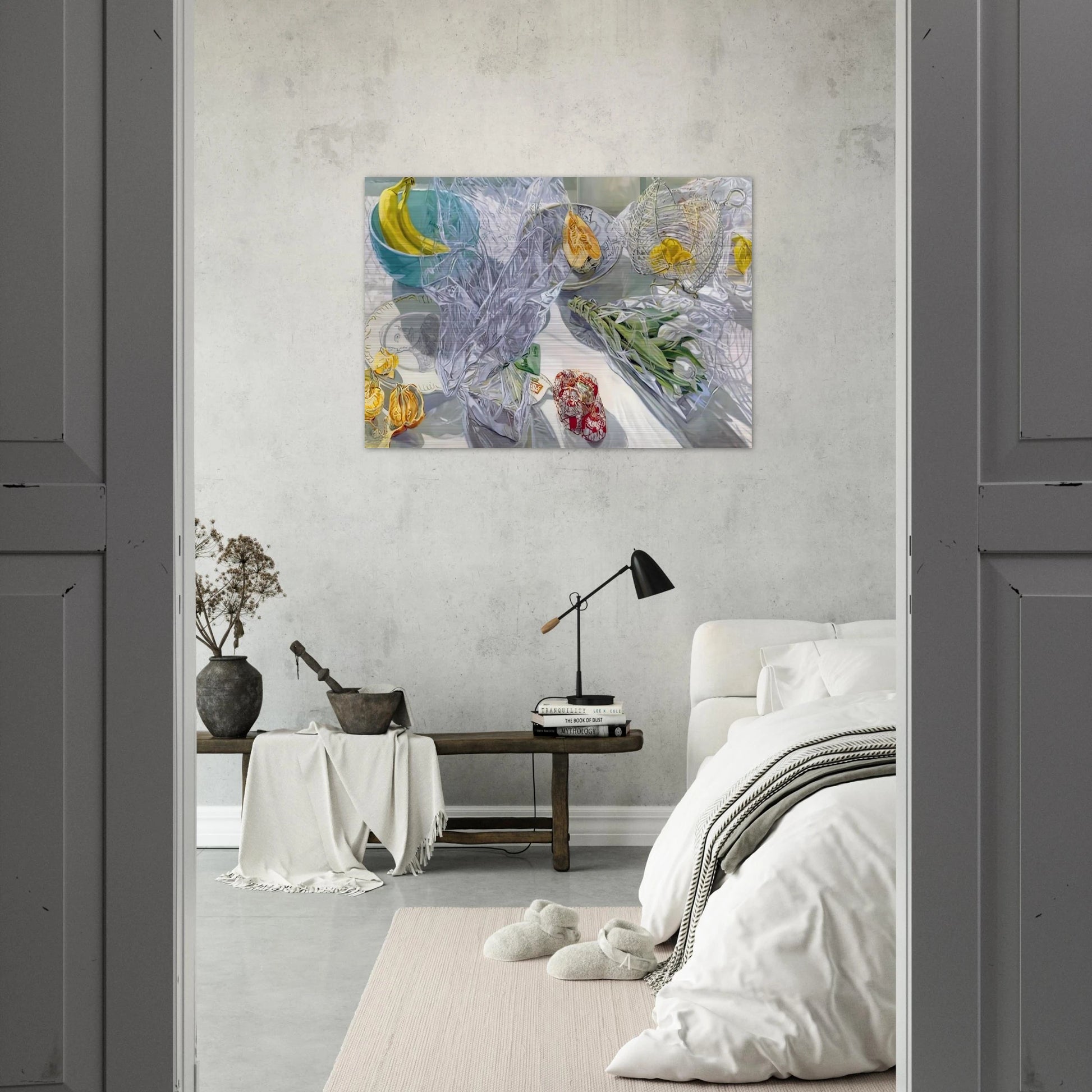 WHITE TULIPS 1999 - Janet Fish Brushed Aluminum Print - 70x100 cm / 28x40 inches | Janet Fish Aluminum Print | Janet Fish Prints