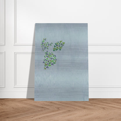 Colors on Blue - Post-Painterly Abstraction - Robert Goodnough Brushed Aluminum Print - 70x100 cm / 28x40 inches | Robert Goodnough Aluminum Print | Robert Goodnough Prints