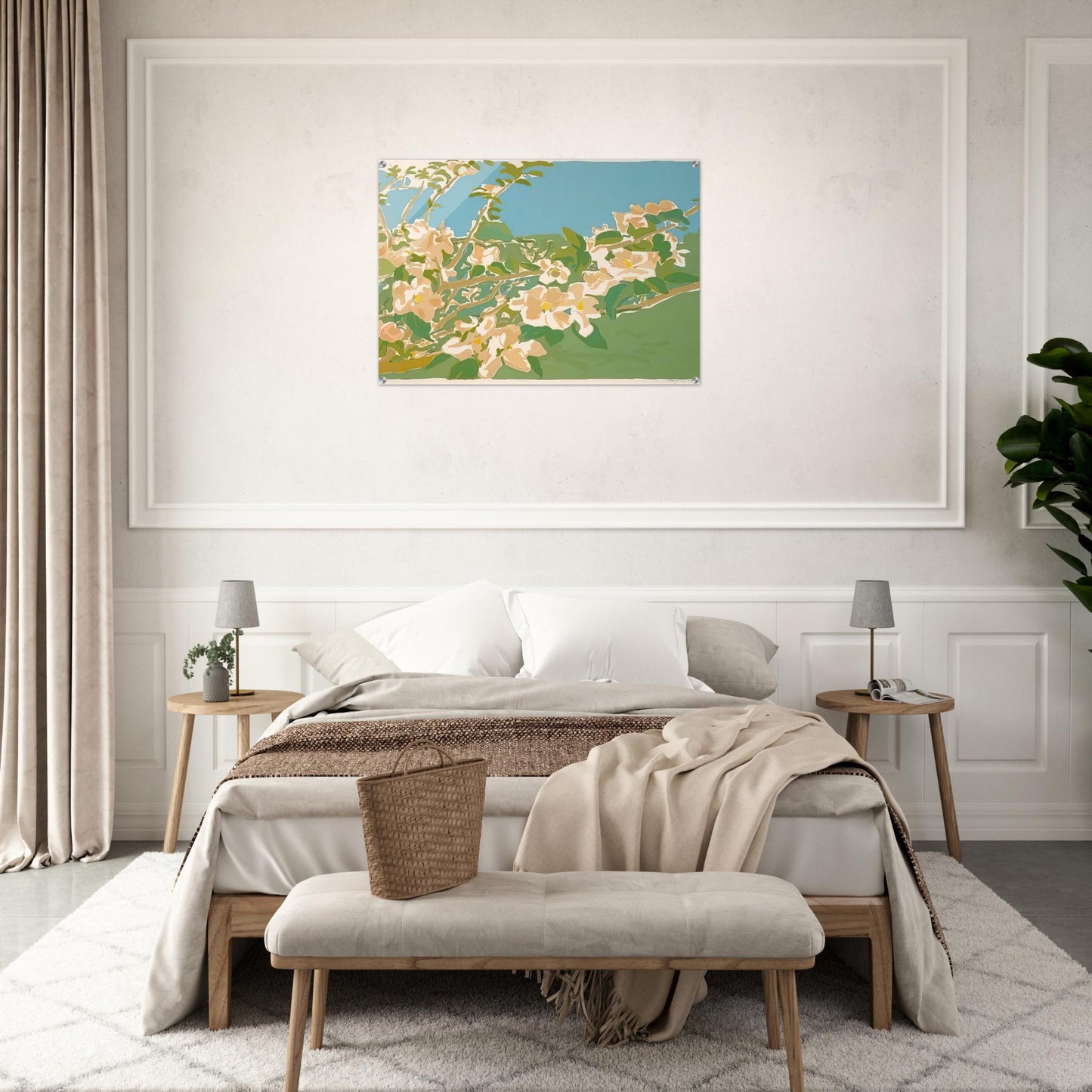 APPLE BLOSSOMS II 1974 - Fairfield Porter Acrylic Print - 70x100 cm / 28x40″ inches