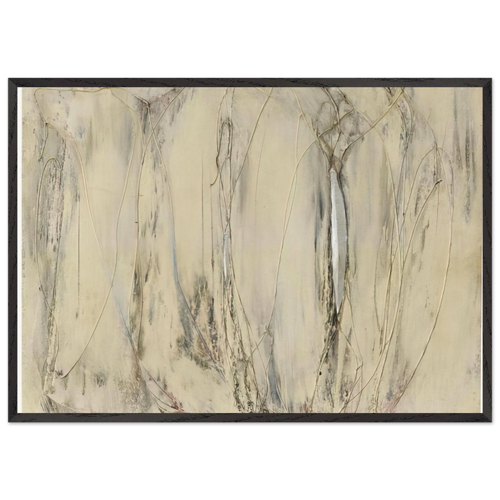 Composition - 1958 N3 - Enrico Castellani 70x100 cm / 28x40 inches Framed Art Print – Black Wooden Frame