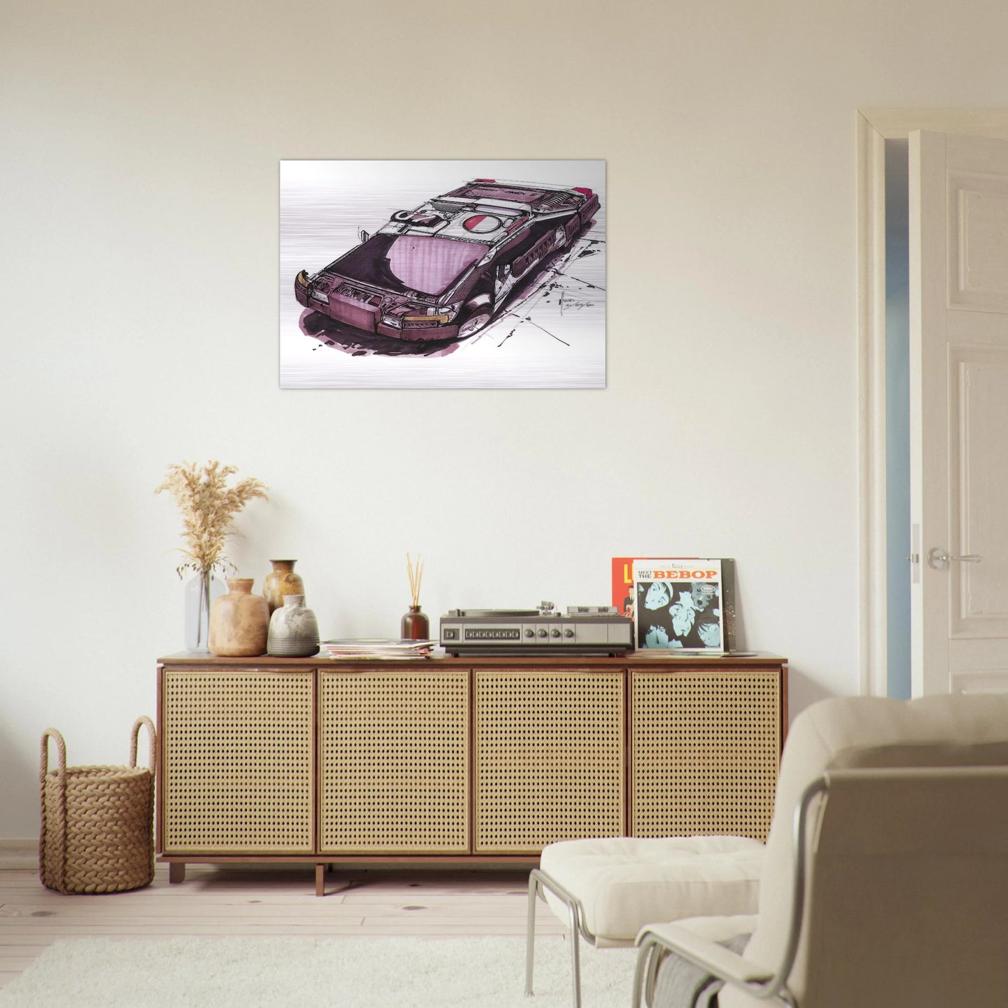Syd Mead - Syd Mead Brushed Aluminum Print - 70x100 cm / 28x40 inches | Syd Mead Aluminum Print | Syd Mead Prints