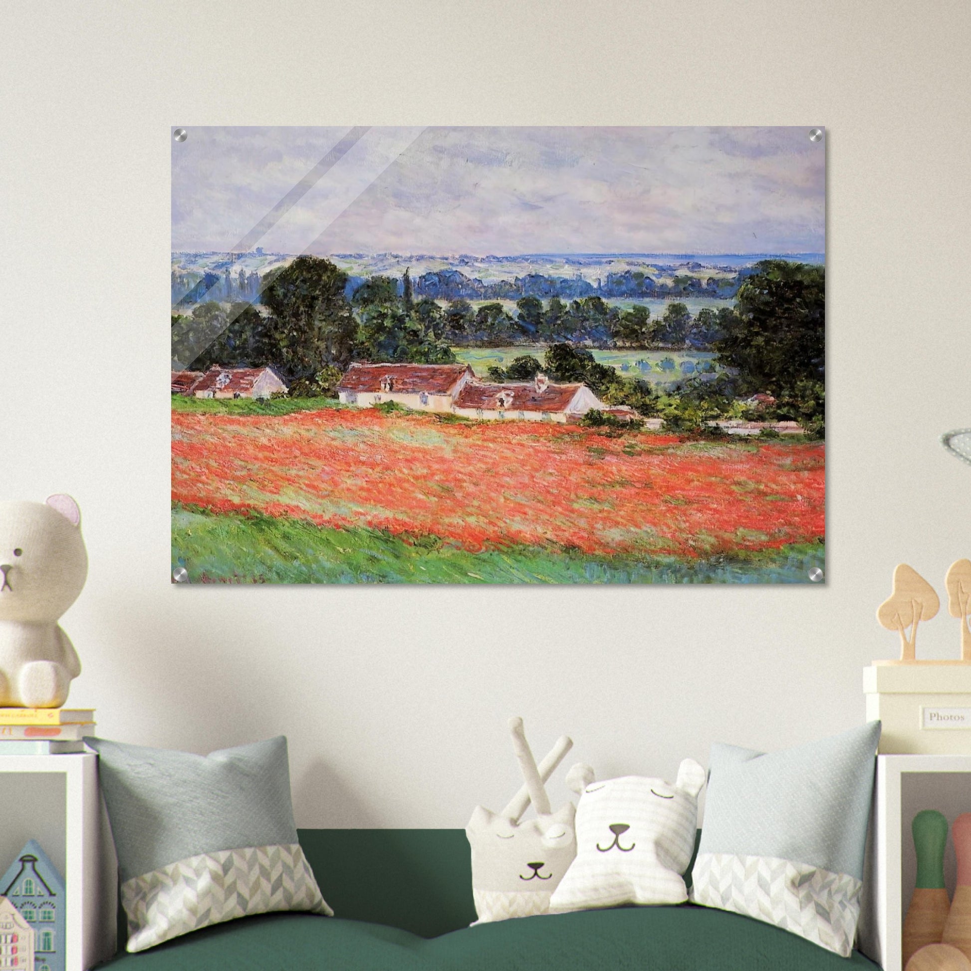 Poppy Field at Giverny - claude monet Acrylic Print - 70x100 cm / 28x40″ inches