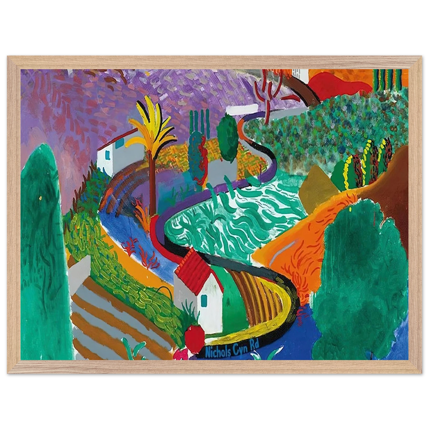 David Hockney - David Hockney Wall art - 20x25 cm / 8x10 inches - Premium Wooden Framed Poster With Fine Art Paper-canvas - White frame