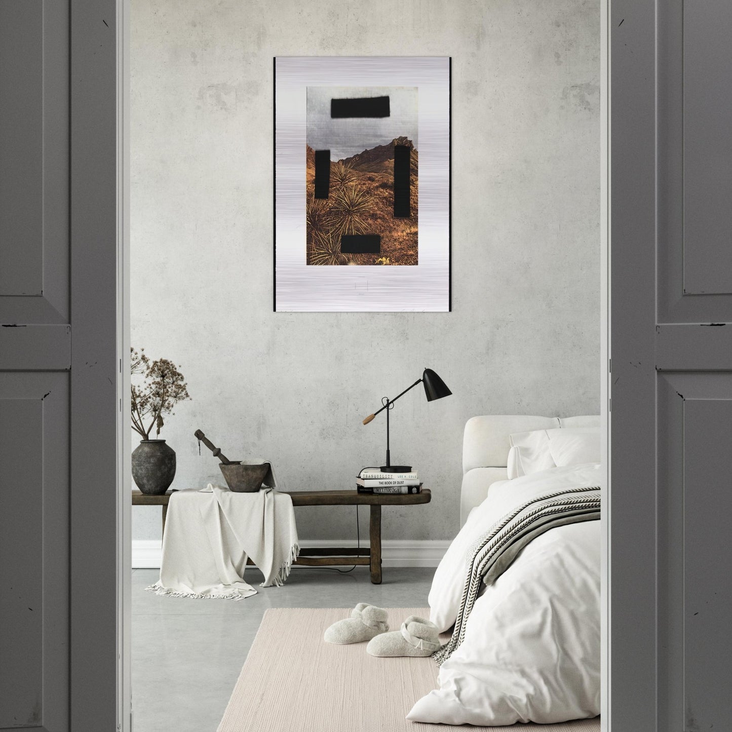 NOOSE AROUND YOUR NECK COUNTRY CITYSCAPES SERIES 2001 - Edward Ruscha Brushed Aluminum Print - 70x100 cm / 28x40 inches | Edward Ruscha Aluminum Print | Edward Ruscha Prints