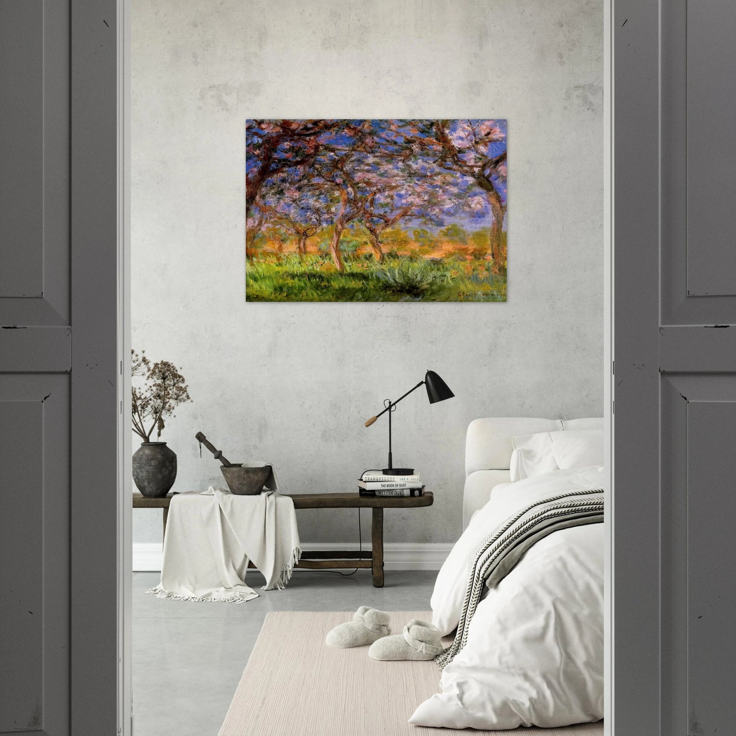 Giverny in Springtime - claude monet Brushed Aluminum Print - 70x100 cm / 28x40 inches | claude monet Aluminum Print | claude monet Prints