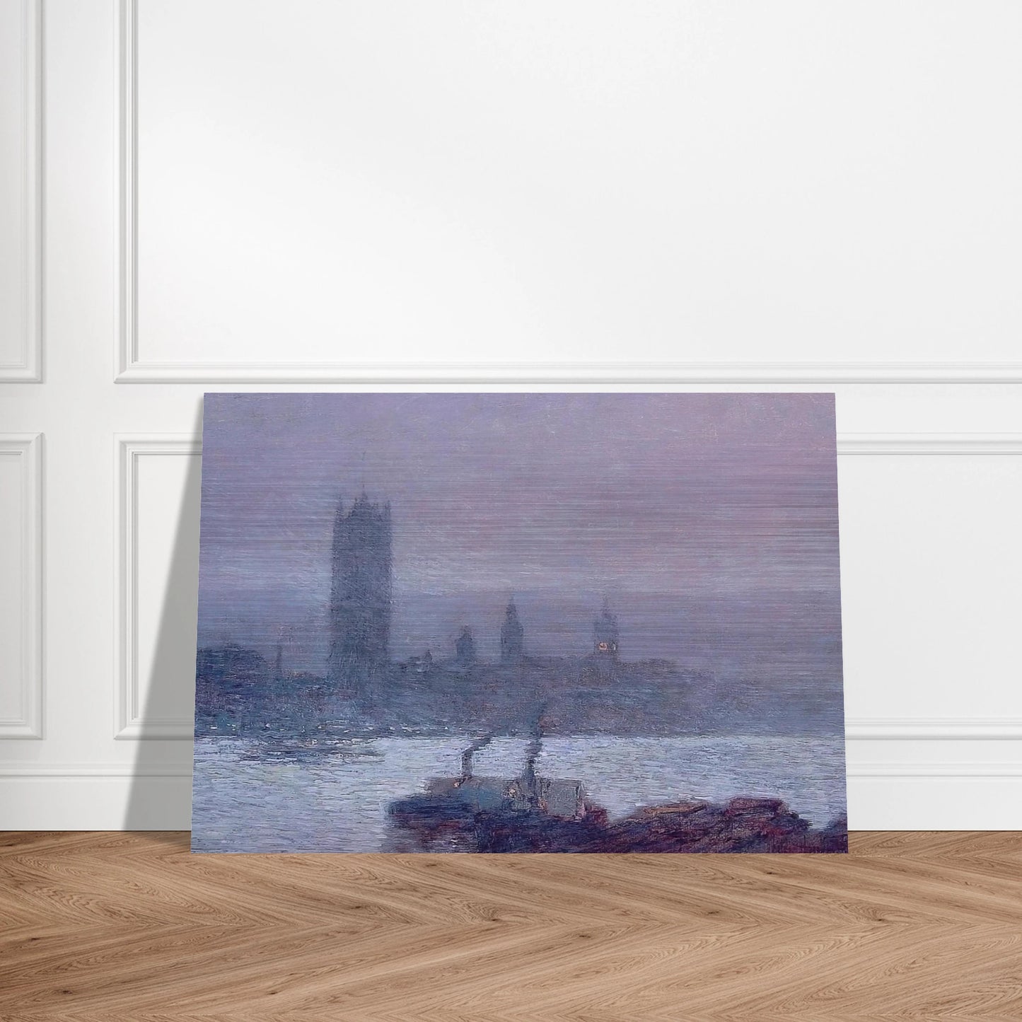 Houses of Parliament, Early Evening - Childe Hassam Brushed Aluminum Print - 70x100 cm / 28x40 inches | Childe Hassam Aluminum Print | Childe Hassam Prints