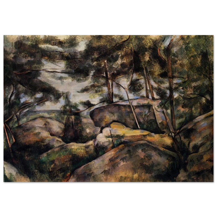 Rocks at Fountainebleau - Paul Cézanne Brushed Aluminum Print - 70x100 cm / 28x40 inches | Paul Cézanne Aluminum Print | Paul Cézanne Prints
