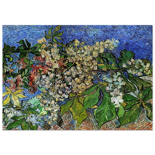 Blossoming Chestnut Branches - Vincent van Gogh Brushed Aluminum Print - 70x100 cm / 28x40 inches | Vincent van Gogh Aluminum Print | Vincent van Gogh Prints