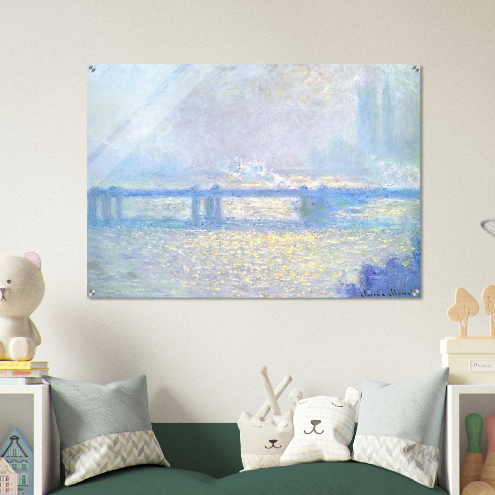 Charing Cross Bridge, Overcast Weather - claude monet Acrylic Print - 70x100 cm / 28x40″ inches