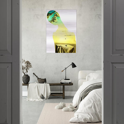 COUPLE WITH CLOUDS IN THEIR HEADS WOMAN - Salvador Dali Brushed Aluminum Print - 70x100 cm / 28x40 inches | Salvador Dali Aluminum Print | Salvador Dali Prints