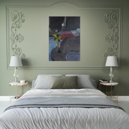Interior with Flowers - Richard Diebenkorn Brushed Aluminum Print - 70x100 cm / 28x40 inches | Richard Diebenkorn Aluminum Print | Richard Diebenkorn Prints