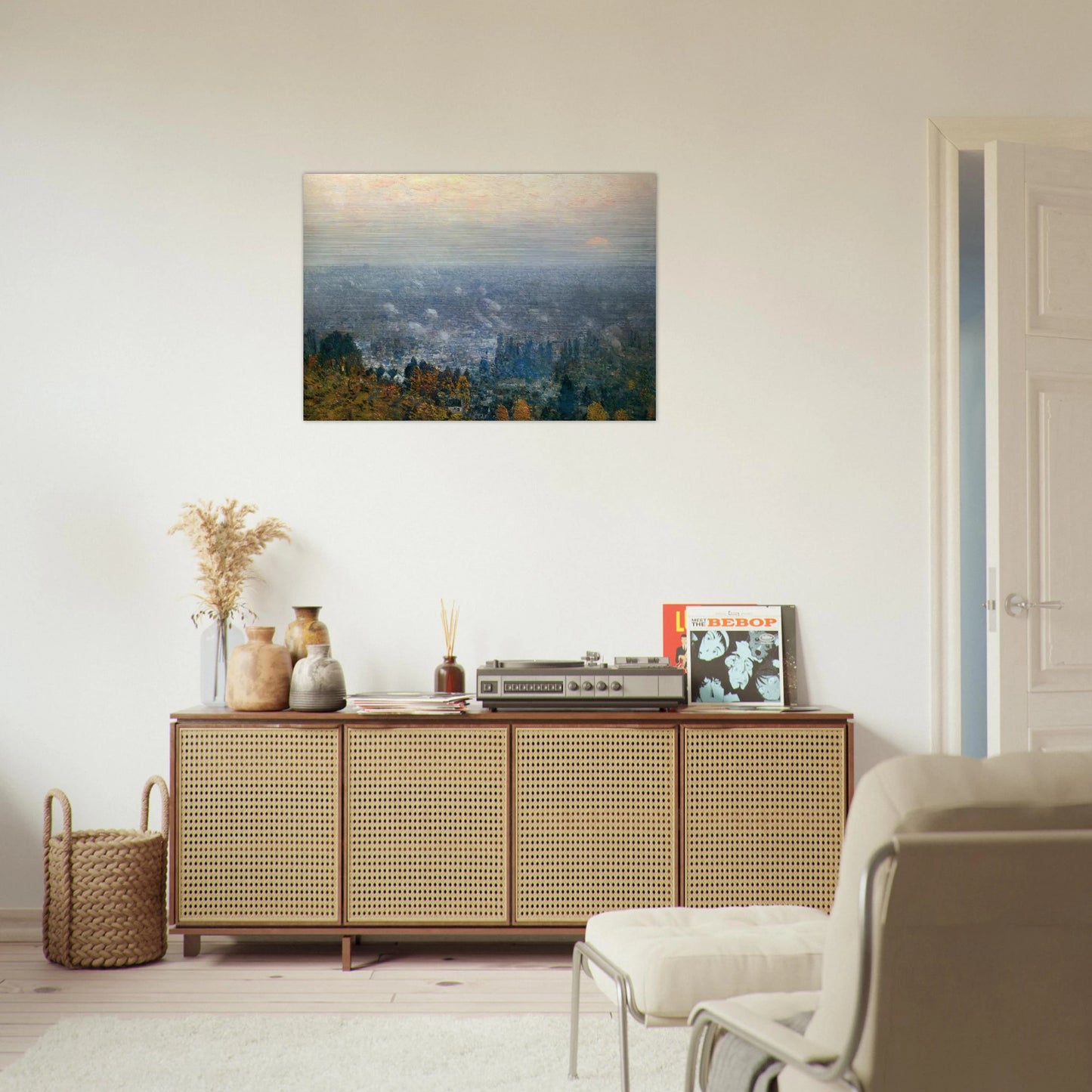 Mount Hood and the Valley of the Willamette - Childe Hassam Brushed Aluminum Print - 70x100 cm / 28x40 inches | Childe Hassam Aluminum Print | Childe Hassam Prints