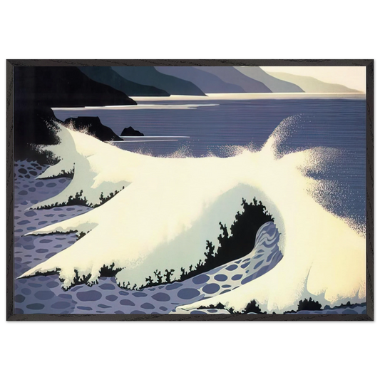 The White Wave - Eyvind Earle 70x100 cm / 28x40 inches Framed Art Print – Black Wooden Frame