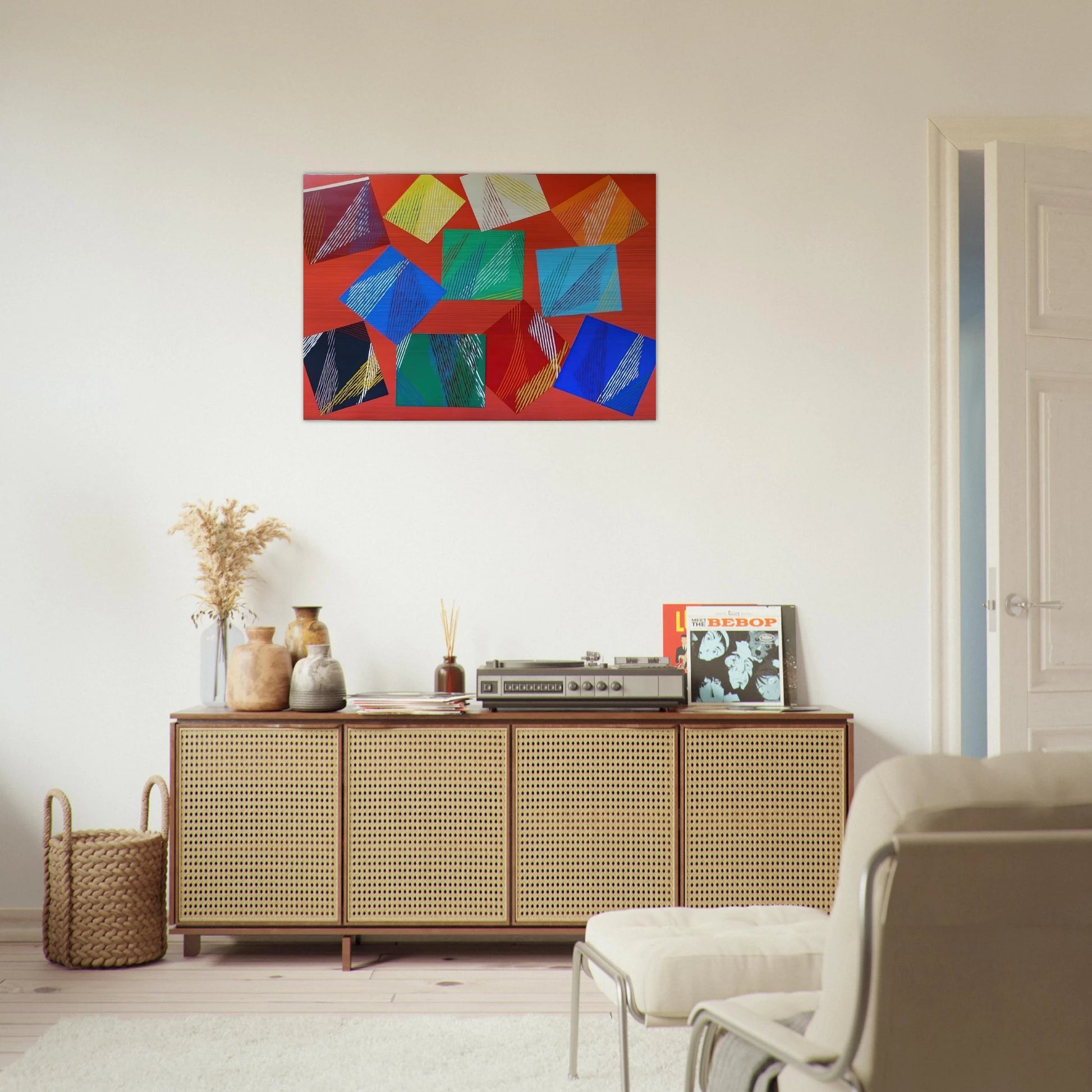 Wig-Wam - 1991 - Piero Dorazio Brushed Aluminum Print - 70x100 cm / 28x40 inches | Piero Dorazio Aluminum Print | Piero Dorazio Prints