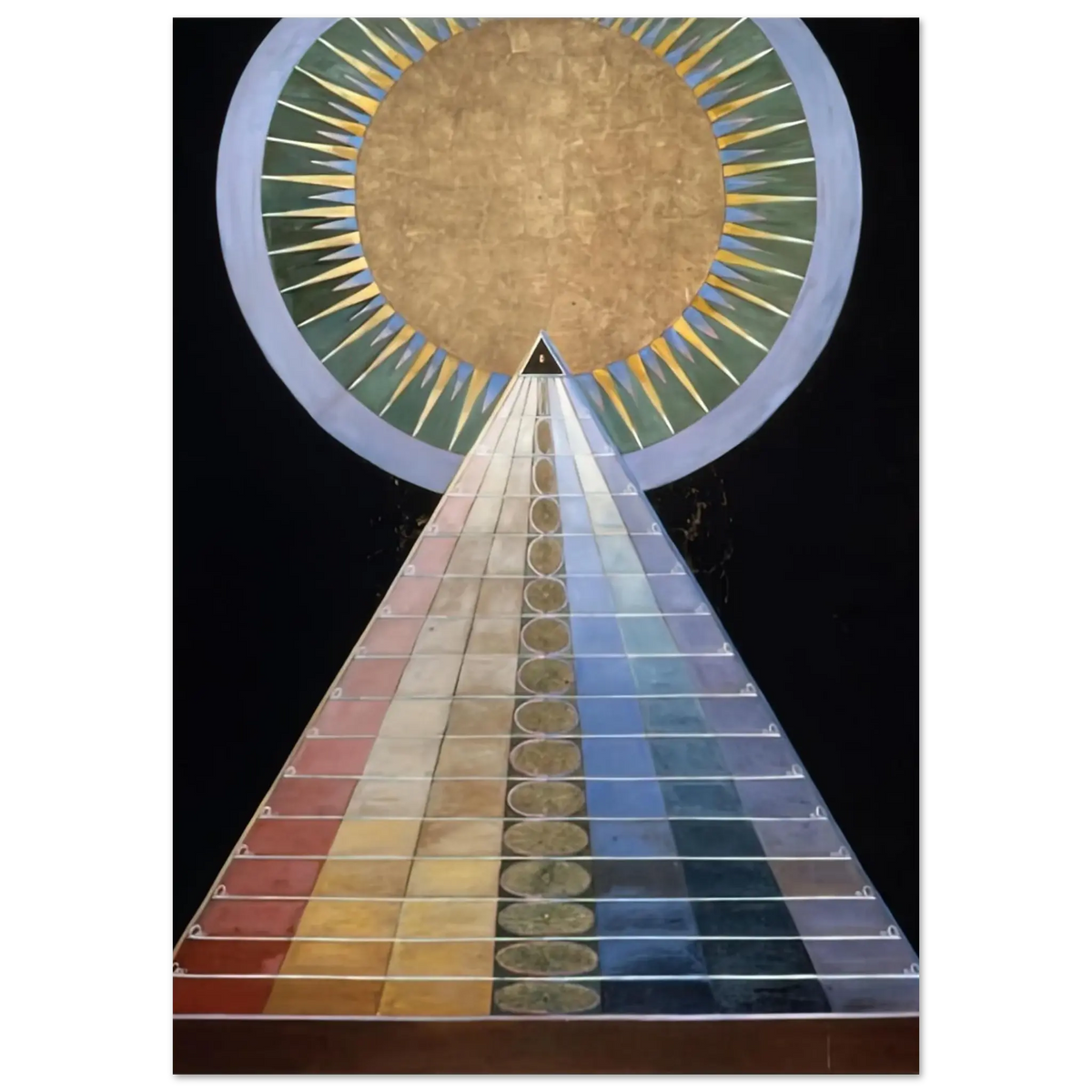 Hilma af Klint - ALTAR PAINTING 1915 Wall art - A2 (42 x 59.4  cm) - Premium Wooden Framed Poster With Fine Art Paper - White frame