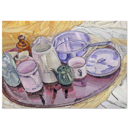 Things on an iron tray on the floor - 1928 - Grace Cossington Smith Brushed Aluminum Print - 70x100 cm / 28x40 inches | Grace Cossington Smith Aluminum Print | Grace Cossington Smith Prints