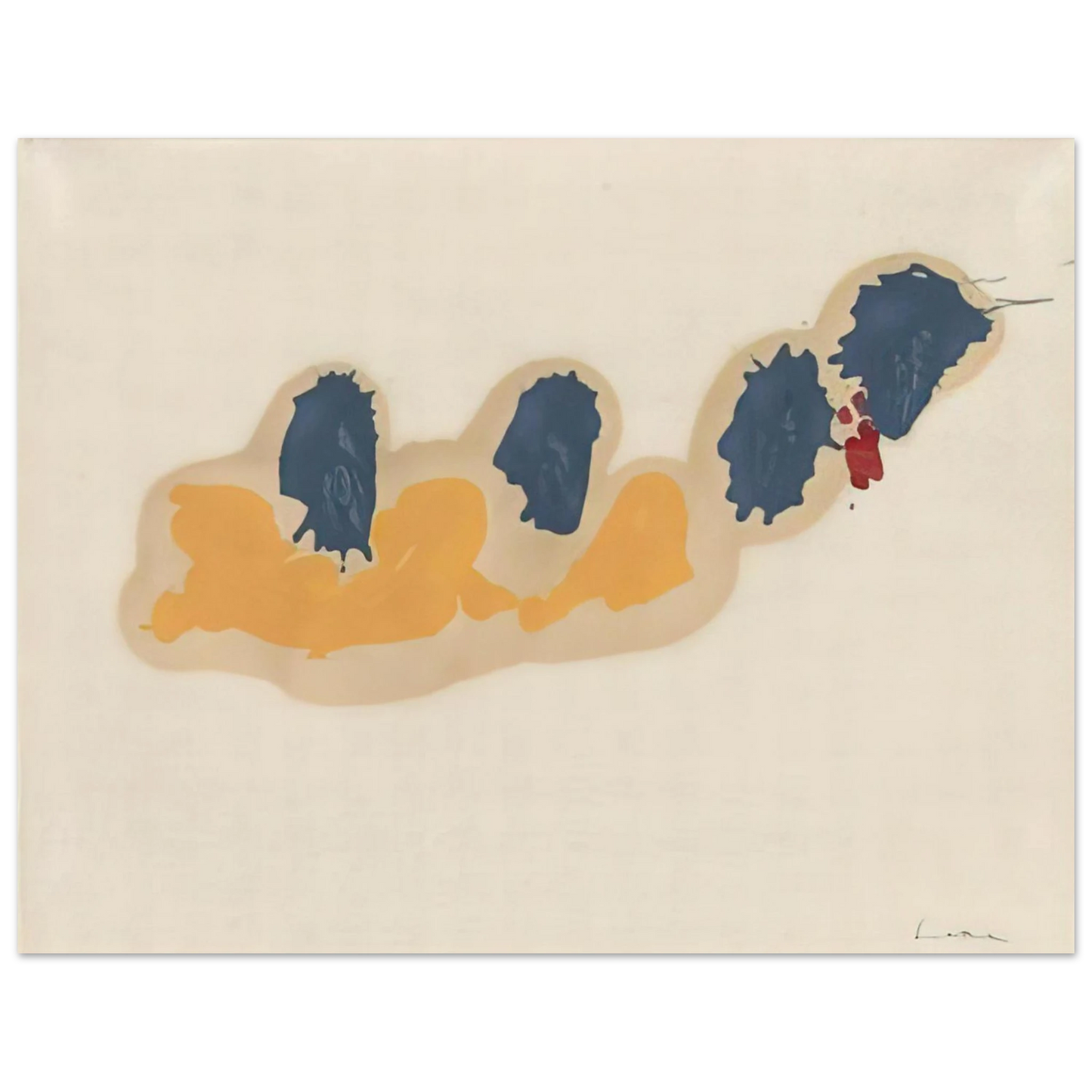Helen Frankenthaler - April IV - 1960 Wall art - 15x20 cm / 6x8 inches - Premium Wooden Framed Poster With Fine Art Paper-canvas - Wood frame