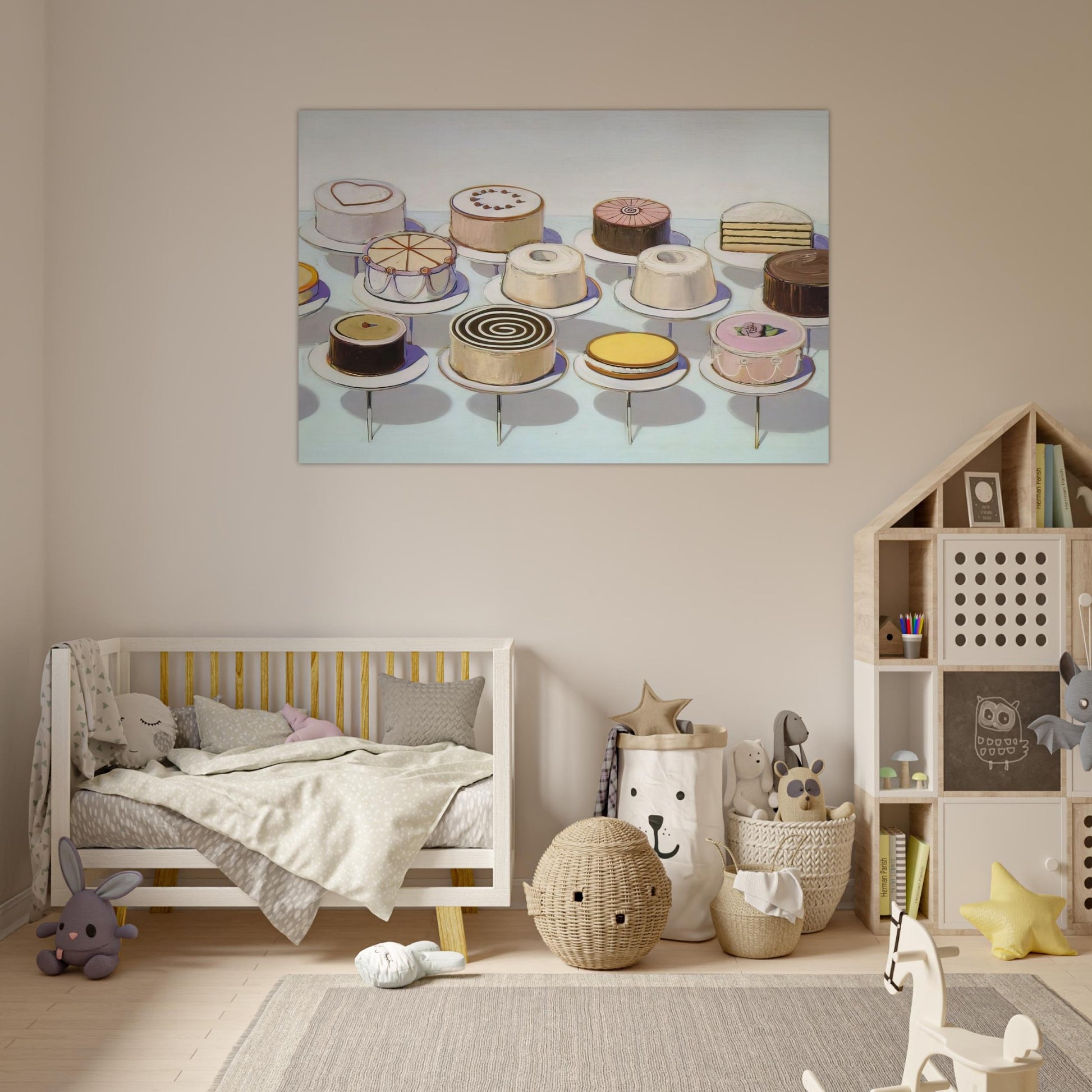 Cakes - 1963 - Wayne Thiebaud Art Prints - 100x150 cm / 40x60″ inches | Wayne Thiebaud Poster | Wayne Thiebaud Prints