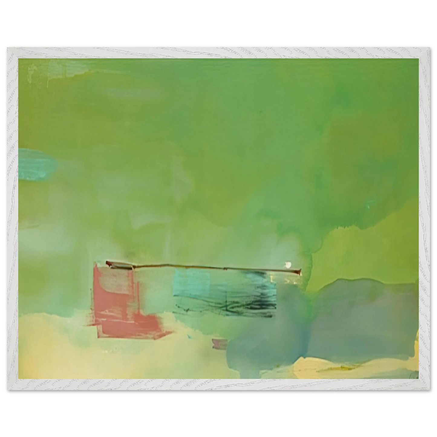 Helen Frankenthaler - Springscape - 1975 Wall art - A3 (29.7 x 42  cm) - Premium Wooden Framed Poster With Fine Art Paper-canvas - White frame