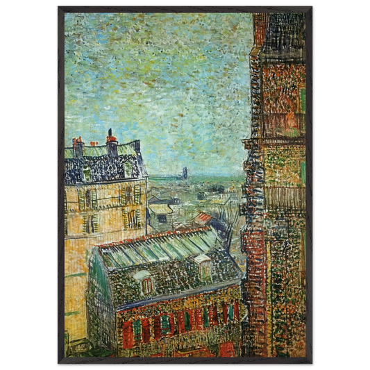 View of Paris from Vincents Room in the Rue Lepic - Vincent van Gogh 70x100 cm / 28x40 inches Framed Art Print – Black Wooden Frame