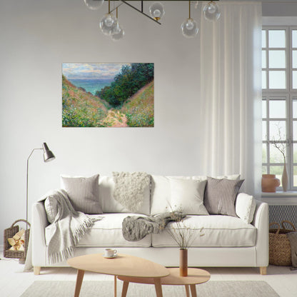 Path at La Cavee, Pourville - claude monet Brushed Aluminum Print - 70x100 cm / 28x40 inches | claude monet Aluminum Print | claude monet Prints