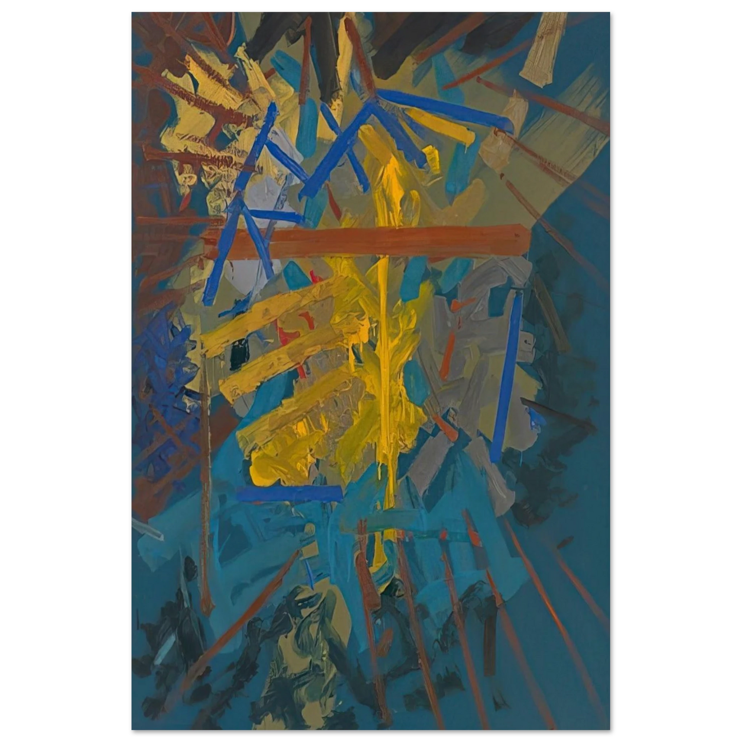 Broken Blue - 1958 - John Ferren Art Prints - 100x150 cm / 40x60″ inches | John Ferren Poster | John Ferren Prints
