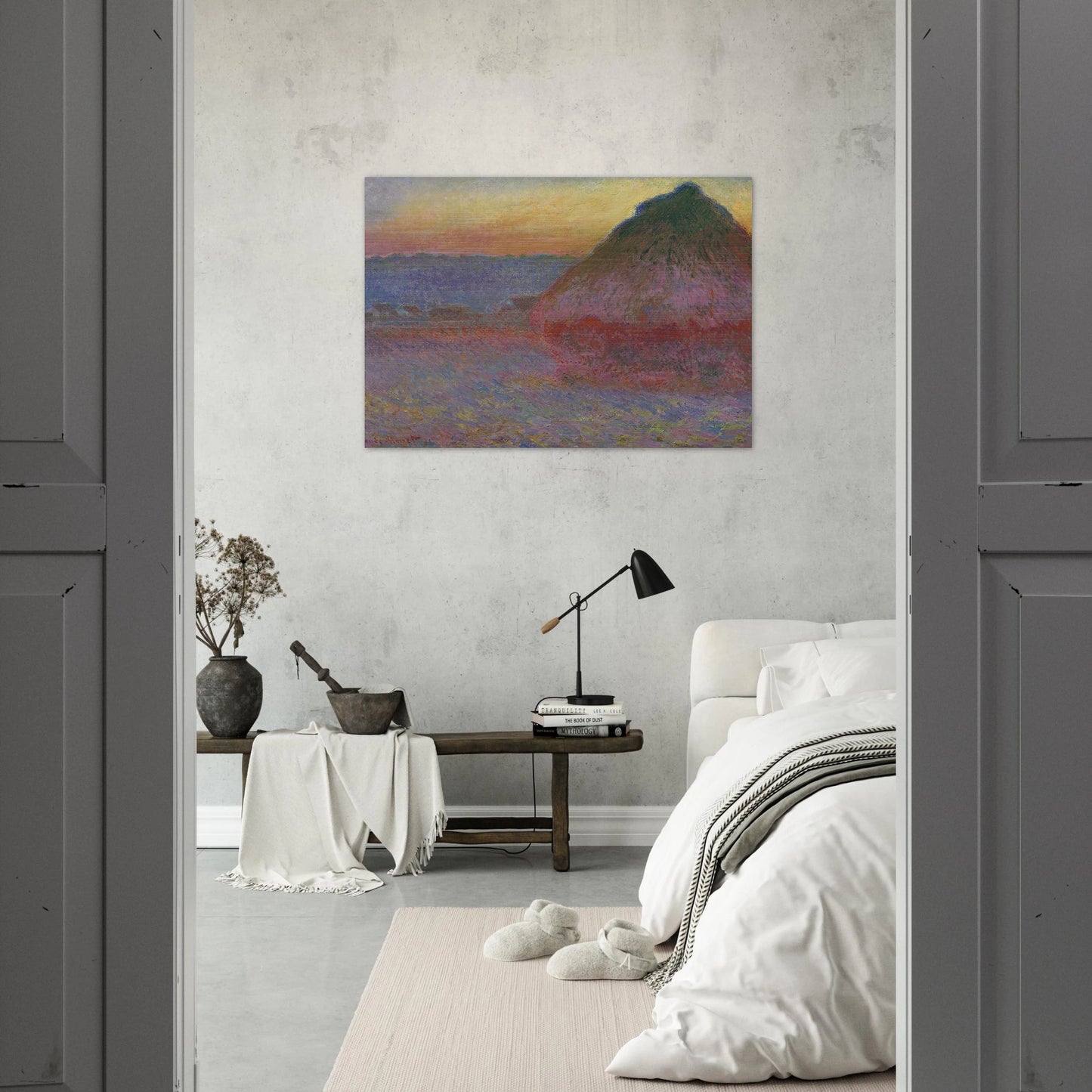 Grainstack in the Sunlight - claude monet Brushed Aluminum Print - 70x100 cm / 28x40 inches | claude monet Aluminum Print | claude monet Prints