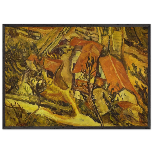 LANDSCAPE N7 - Chaim Soutine 70x100 cm / 28x40 inches Framed Art Print – Black Wooden Frame