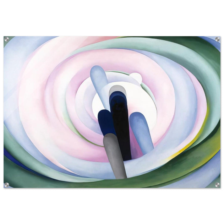Grey Blue and Black, Pink Circle - Georgia O'Keeffe Acrylic Print - 70x100 cm / 28x40″ inches