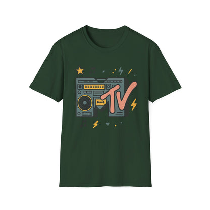 Retro MTV Vintage Luipaardprint Muziek Televisie Grafisch T-shirt 80s 90s Throwback Unisex Band Shirt Dierenprint Rockstijl T-Shirt