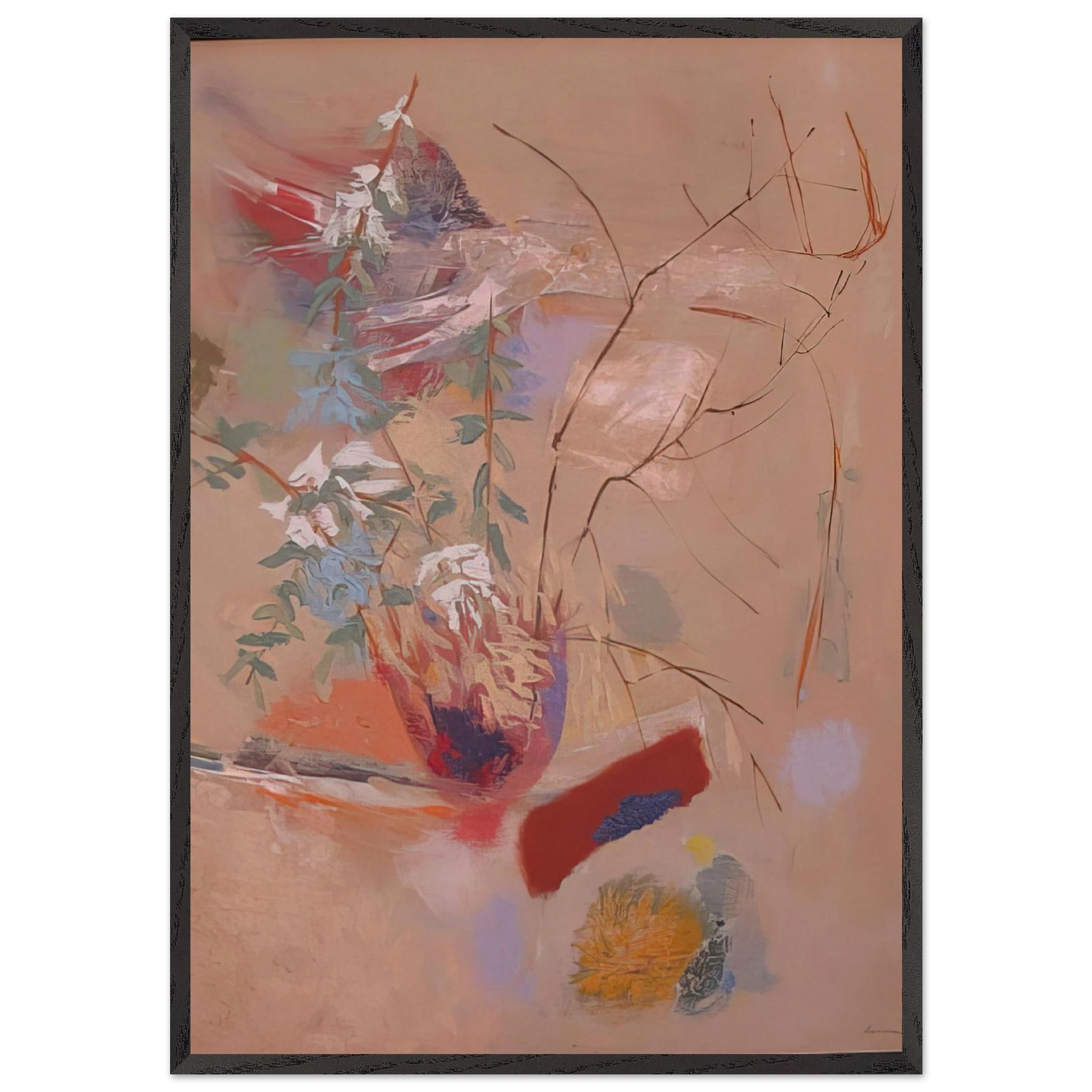 The Bush - 1955 - John Ferren 70x100 cm / 28x40 inches Framed Art Print – Black Wooden Frame