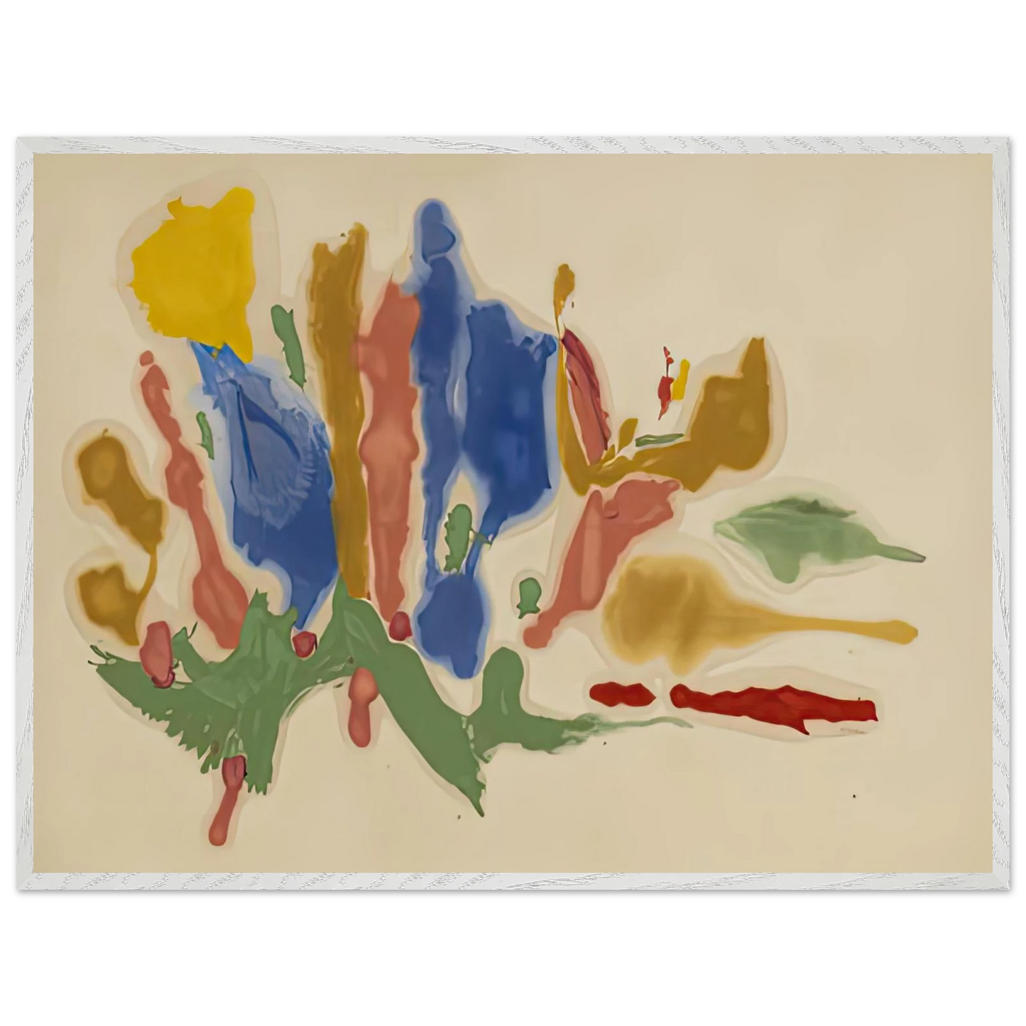 Helen Frankenthaler - Cool Summer, 1962- Wall Art - 21x29.7 cm / 8x12" - Premium Wooden Framed Poster With Fine Art Paper-canvas - White frame