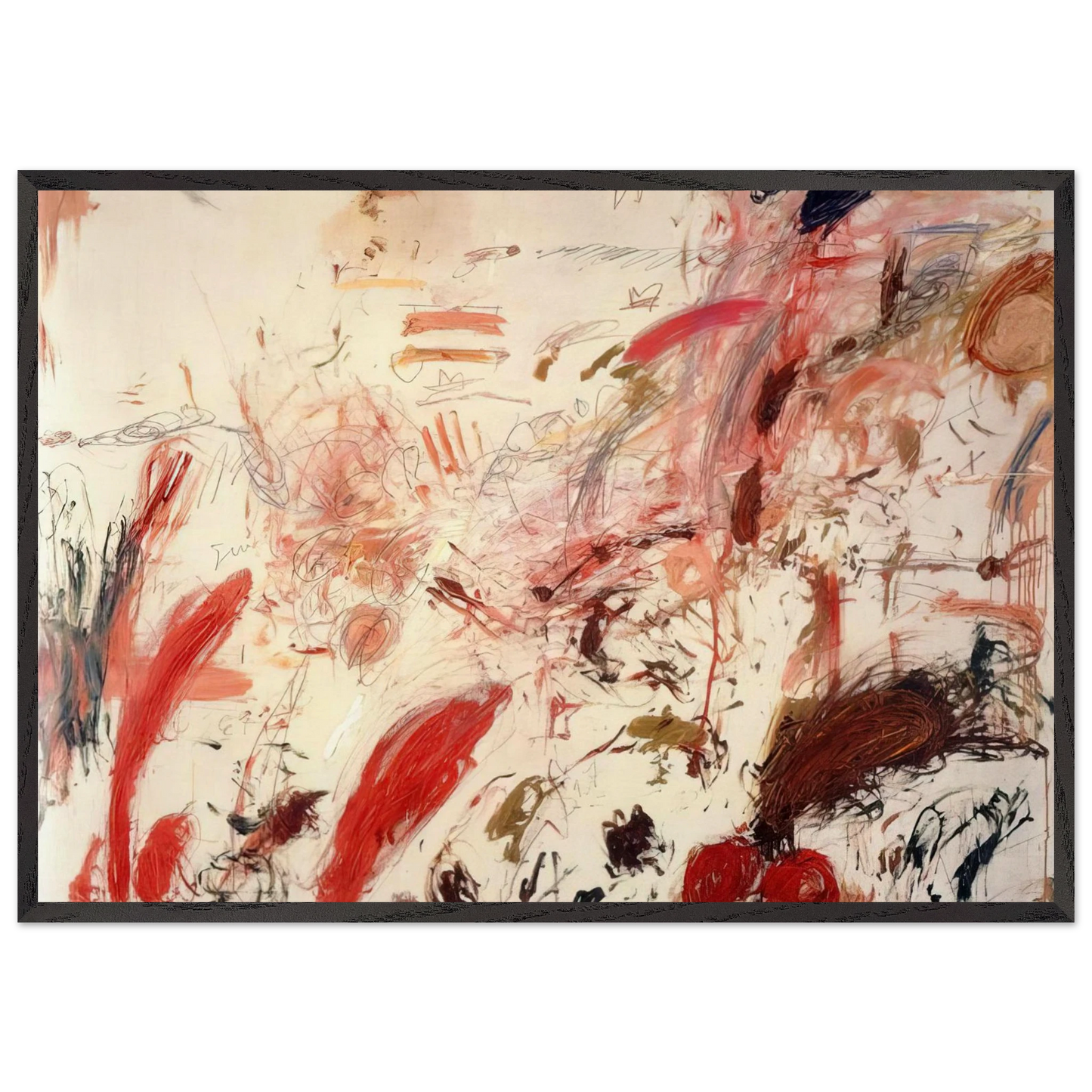 Ferragosto IV - Cy Twombly 70x100 cm / 28x40 inches Framed Art Print – Black Wooden Frame