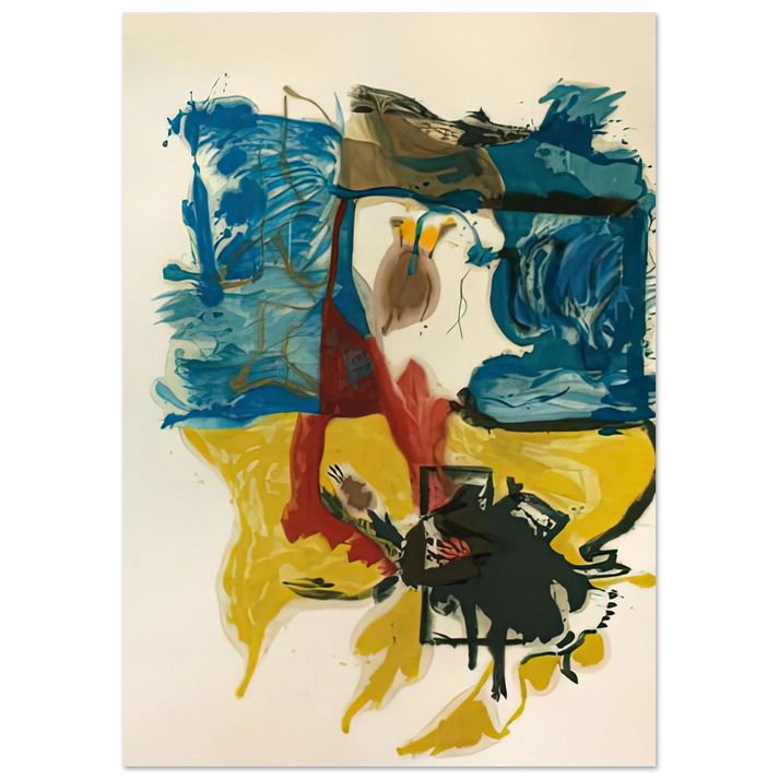 Helen Frankenthaler - Beach Scene, 1961- Wall Art - 30x40 cm / 12x16 inches - Premium Wooden Framed Poster With Fine Art Paper-canvas - Wood frame