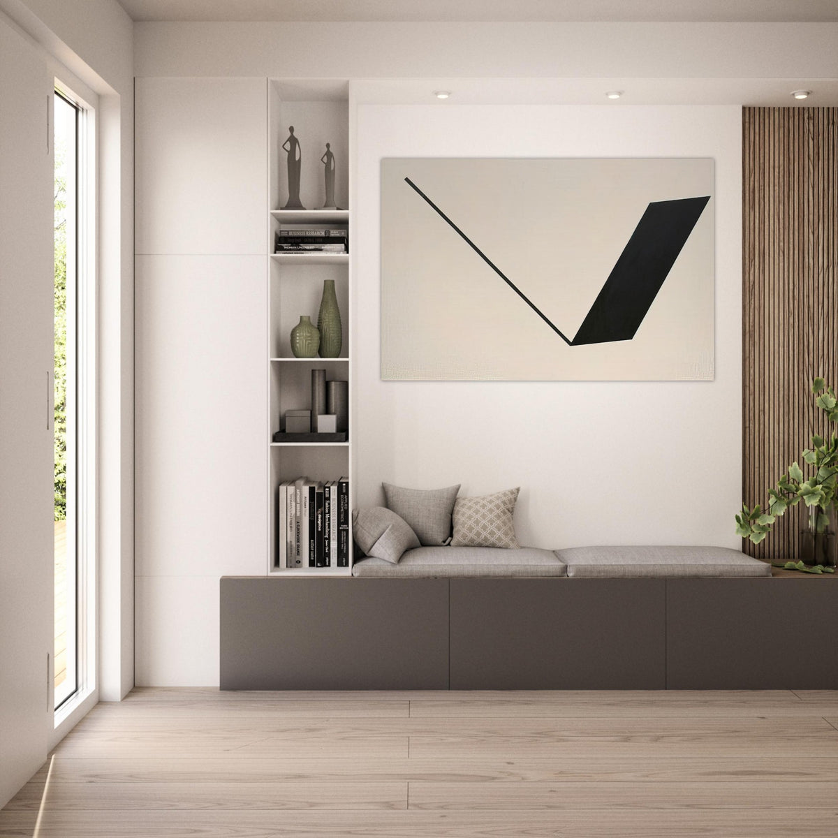 Big Space - Black Line - 1990 - Leon Polk Smith Art Prints - 100x150 cm / 40x60″ inches | Leon Polk Smith Poster | Leon Polk Smith Prints