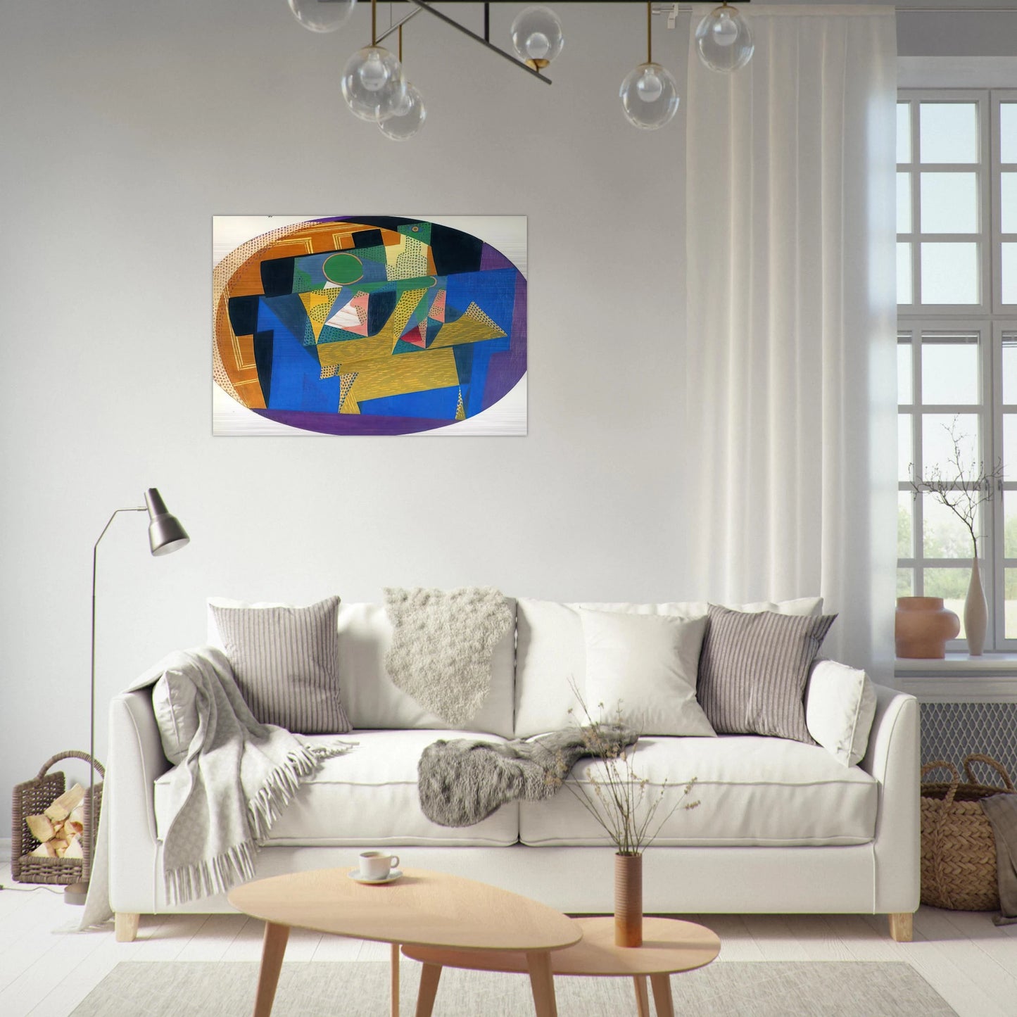 FRUIT BOWL WITH BOTTLE - Juan Gris Brushed Aluminum Print - 70x100 cm / 28x40 inches | Juan Gris Aluminum Print | Juan Gris Prints