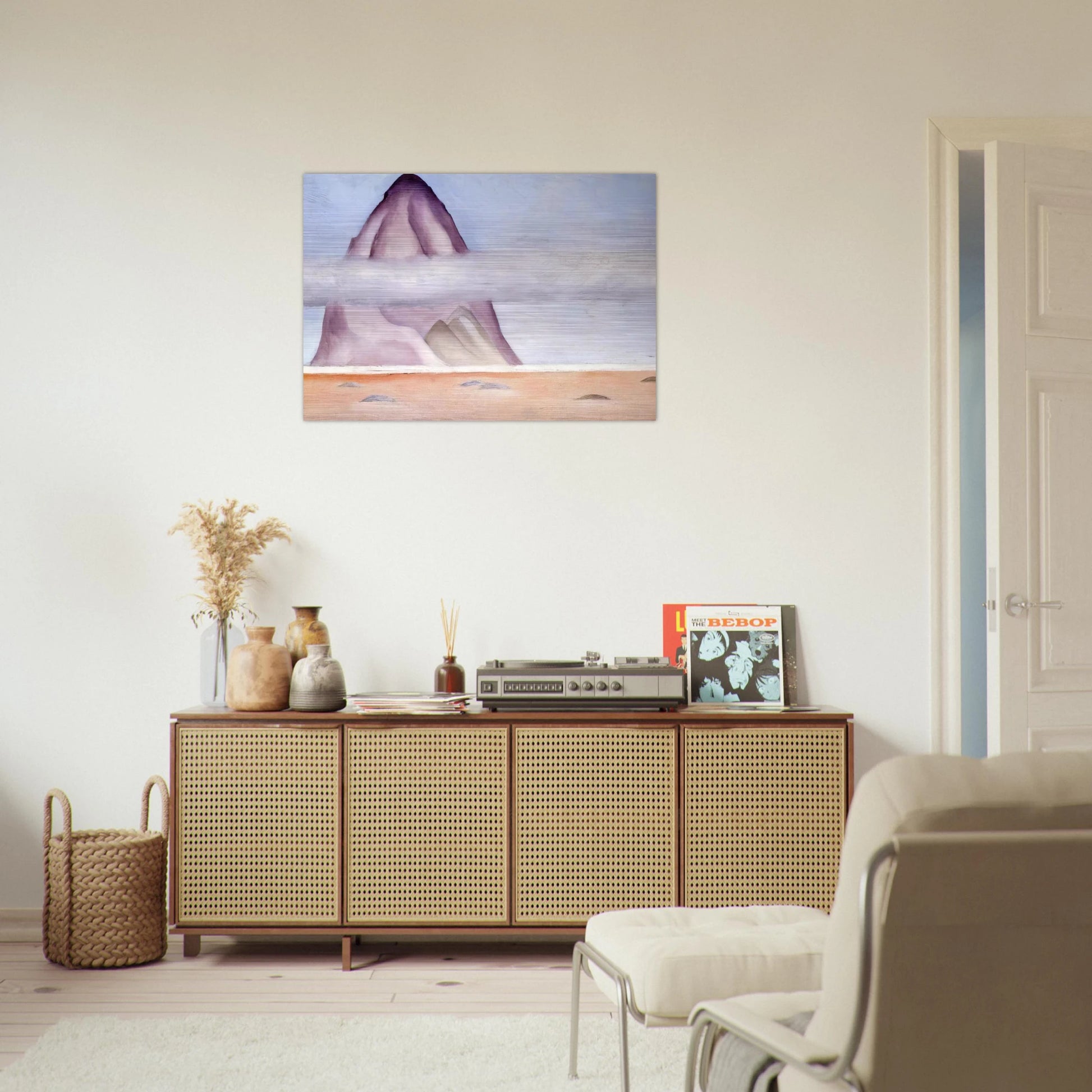 Misty - A Memory - Georgia O'Keeffe Brushed Aluminum Print - 70x100 cm / 28x40 inches | Georgia O'Keeffe Aluminum Print | Georgia O'Keeffe Prints