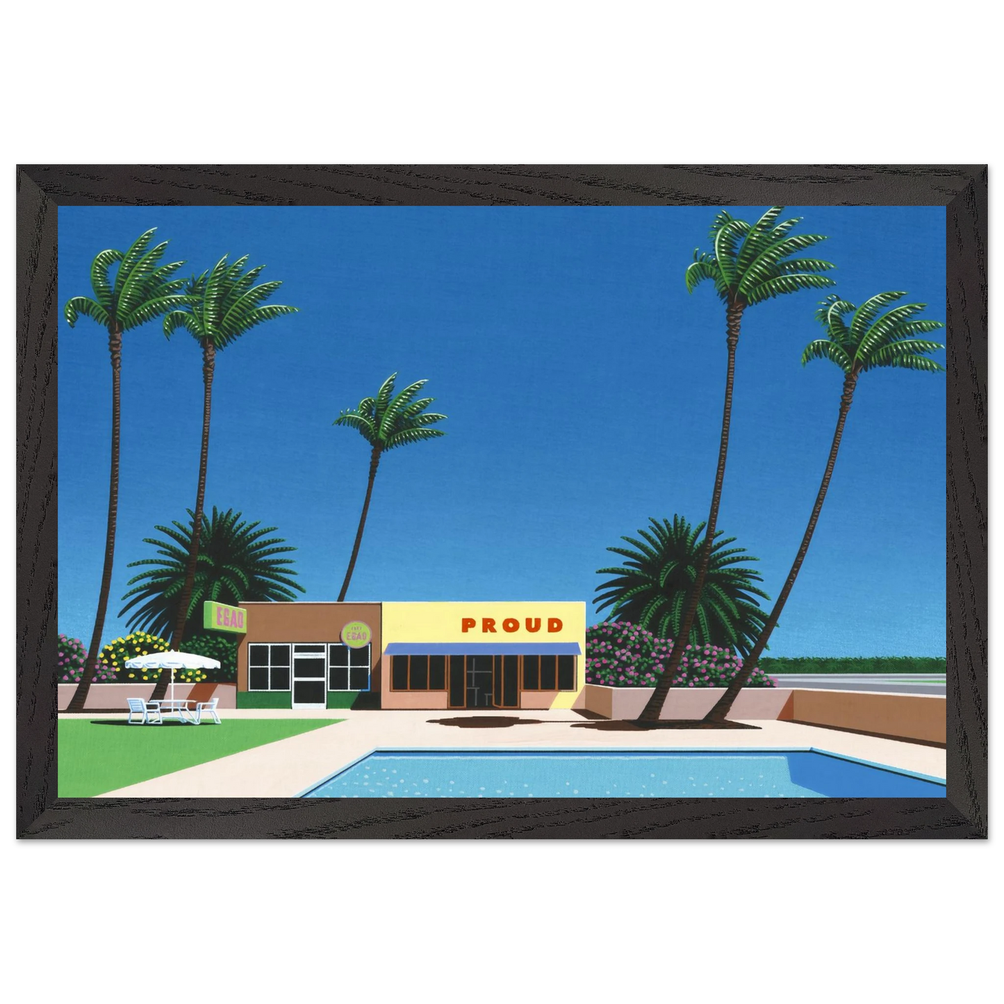 Hiroshi Nagai - Proud Funk Wall Art - 30x40 cm / 12x16 inches - Premium Wooden Framed Poster With Fine Art Paper - Wood frame