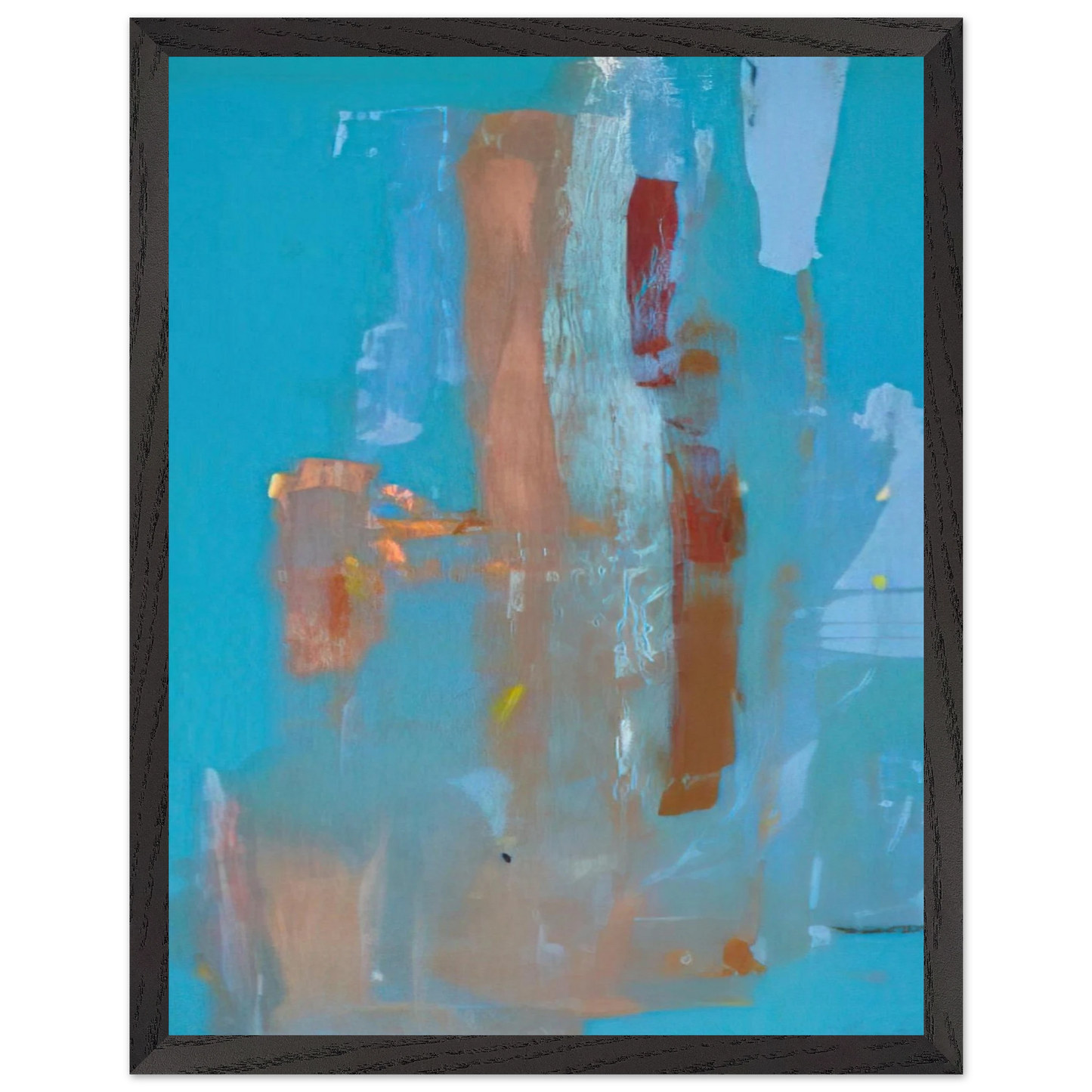 Helen Frankenthaler - In on Blue - 1976 Wall art - A2 (42 x 59.4  cm) - Premium Wooden Framed Poster With Fine Art Paper-canvas - Black frame