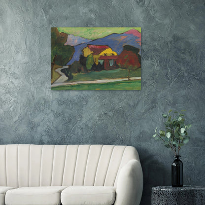 THE YELLOW HOUSE 1908 - Gabriele Munter Brushed Aluminum Print - 70x100 cm / 28x40 inches | Gabriele Munter Aluminum Print | Gabriele Munter Prints