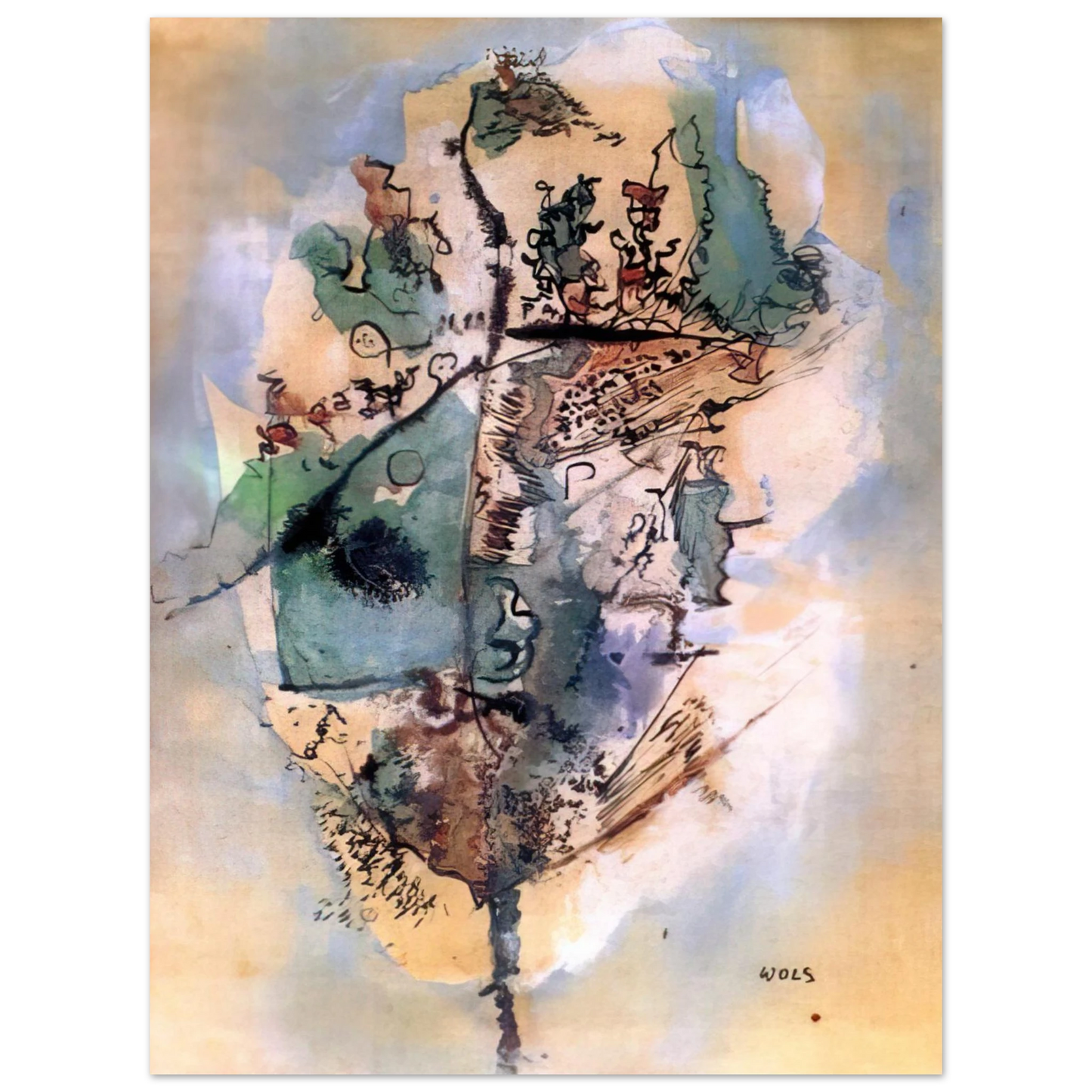 Wols - Bleu optimiste - 1951  75x100 cm / 30x40inches Fine Art Poster
