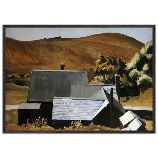 Burly Cobb s House South Truro - Edward Hopper 70x100 cm / 28x40 inches Framed Art Print – Black Wooden Frame