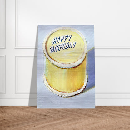 Happy Birthday Cake - 1975 - Wayne Thiebaud Brushed Aluminum Print - 70x100 cm / 28x40 inches | Wayne Thiebaud Aluminum Print | Wayne Thiebaud Prints