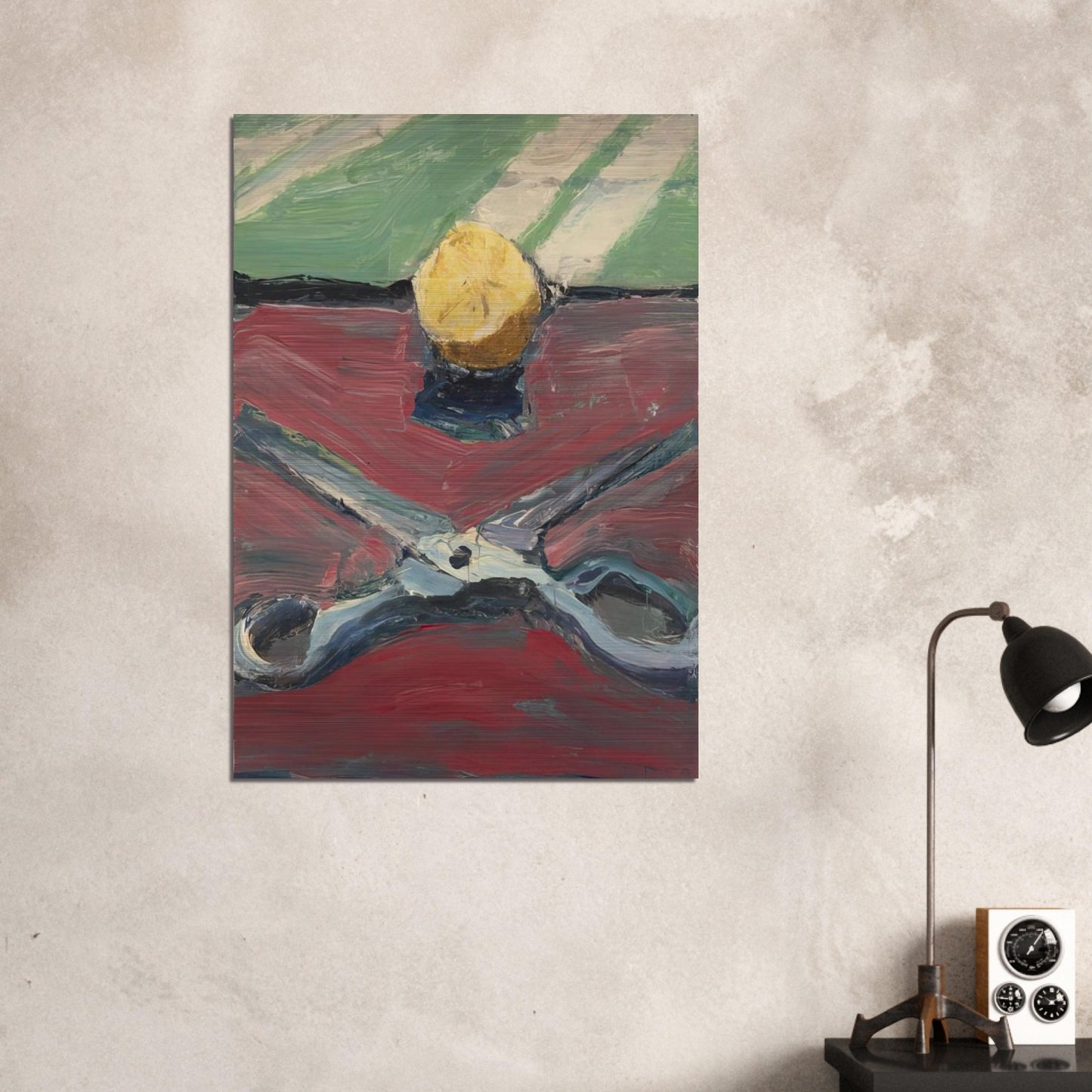 Scissors and Lemon, II - Richard Diebenkorn Brushed Aluminum Print - 70x100 cm / 28x40 inches | Richard Diebenkorn Aluminum Print | Richard Diebenkorn Prints