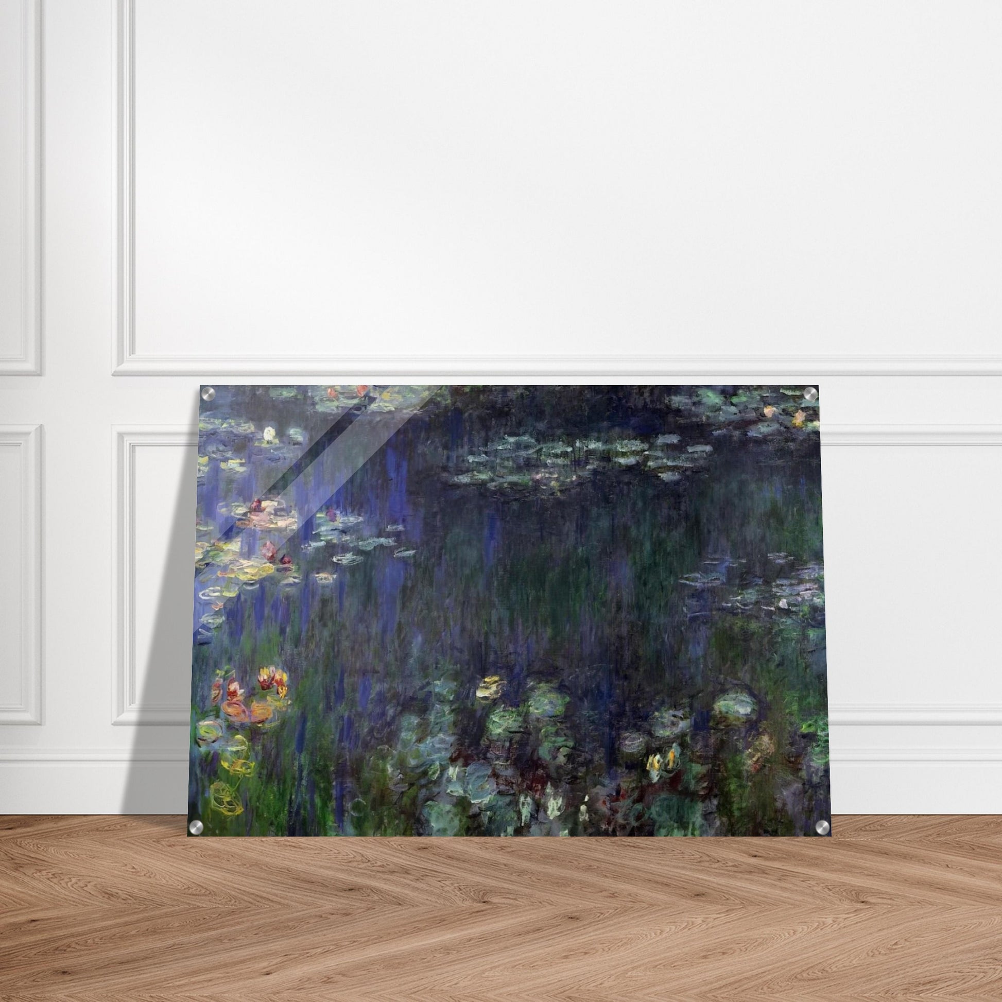 Water Lilies, Green Reflection left half - claude monet Acrylic Print - 70x100 cm / 28x40″ inches | claude monet Wall Art | claude monet Prints